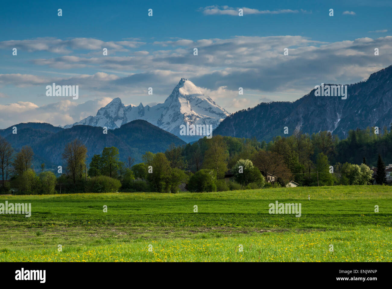 Il Watzmann visto da Salisburgo, Stato di Salisburgo, Austria Foto Stock