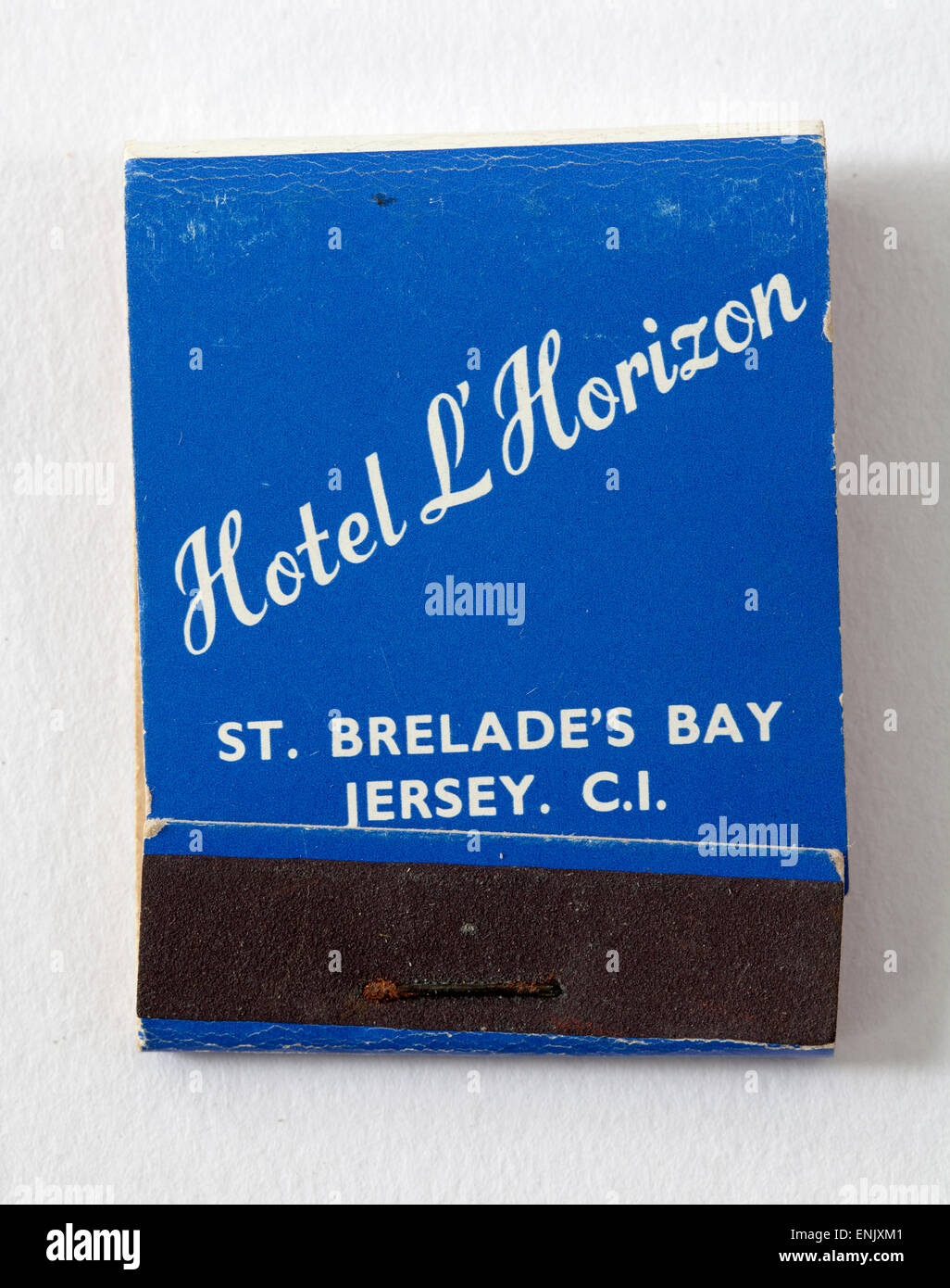 Vintage pubblicità Matchbook Hotel L'Orizzonte St Brelades Bay Jersey Isole del Canale Foto Stock