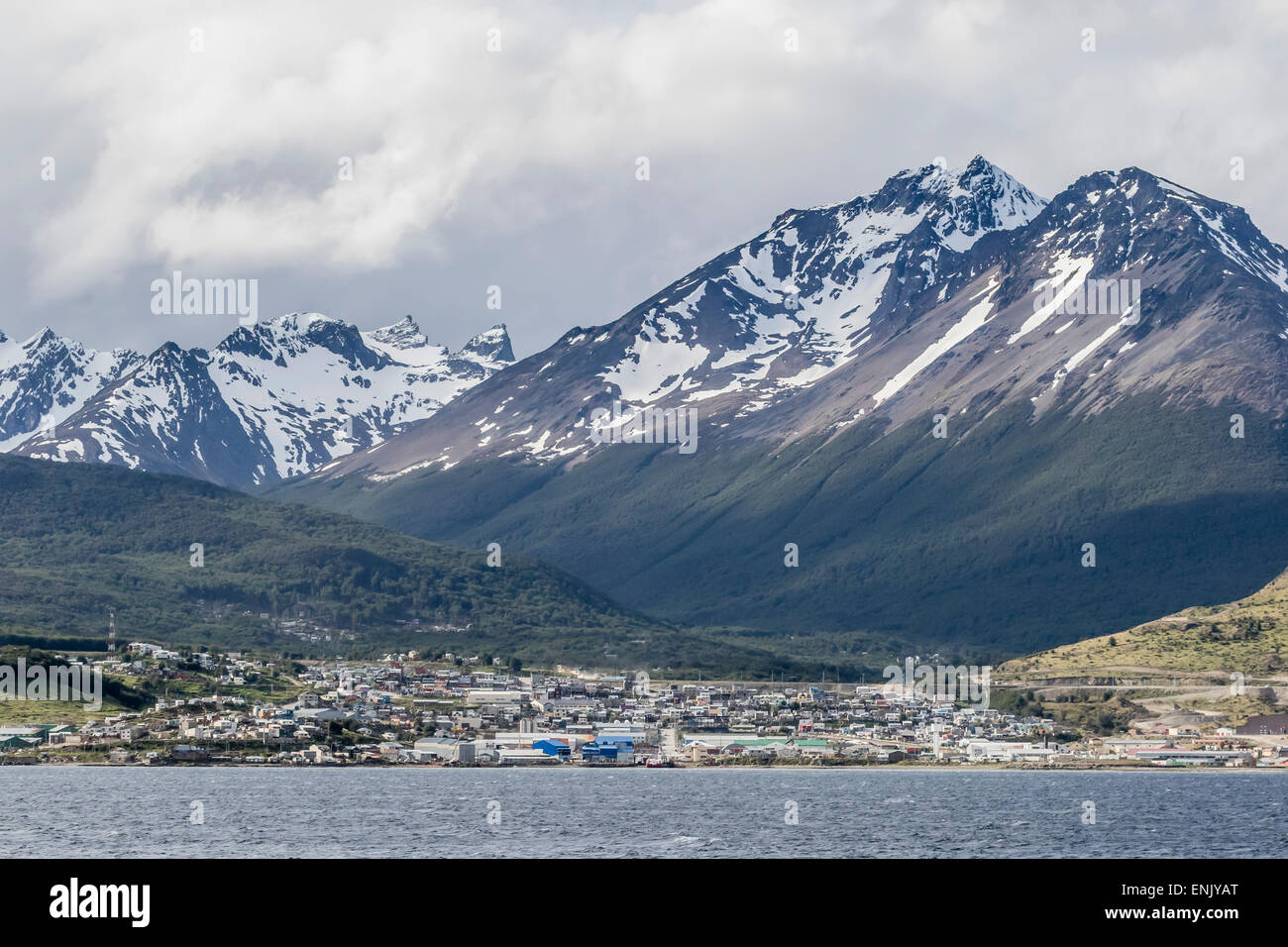 La città più meridionale del mondo, gateway in Antartide, Ushuaia, Argentina, Sud America Foto Stock