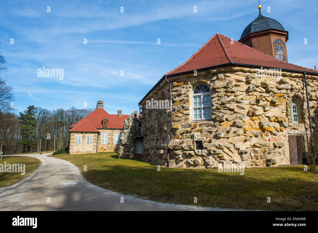 Il vecchio castello nel parco storico Eremitage, Bayreuth, Alta Franconia, Baviera, Germania, Europa Foto Stock