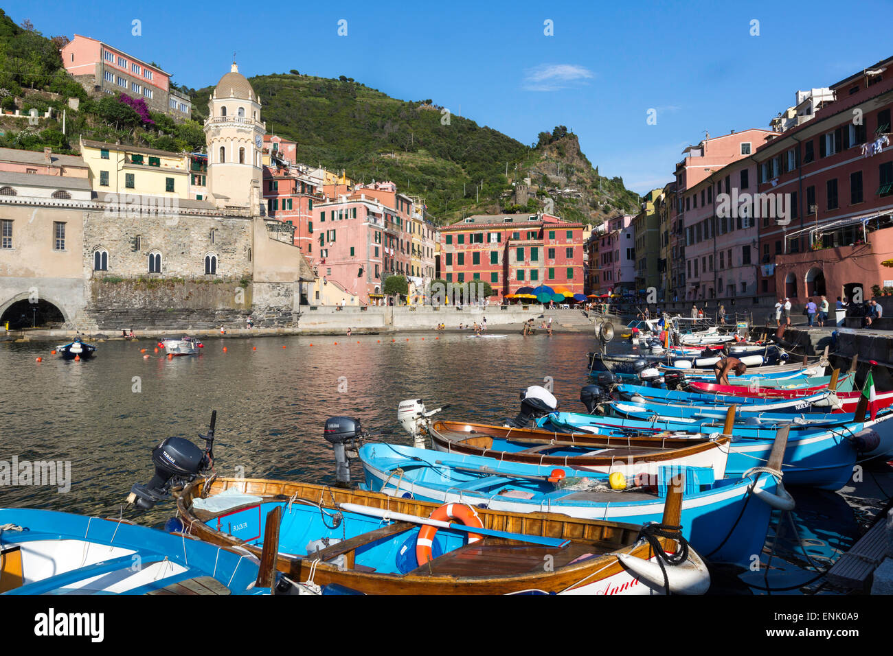 Vernazza, Cinque Terre, Sito Patrimonio Mondiale dell'UNESCO, Liguria, Italia, Europa Foto Stock