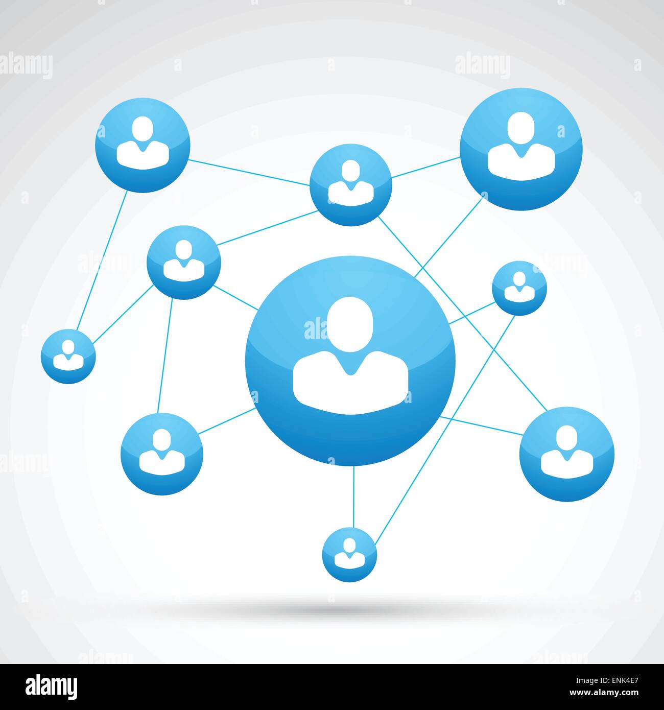 Vector network diagramma che mostra il lavoro di squadra Illustrazione Vettoriale