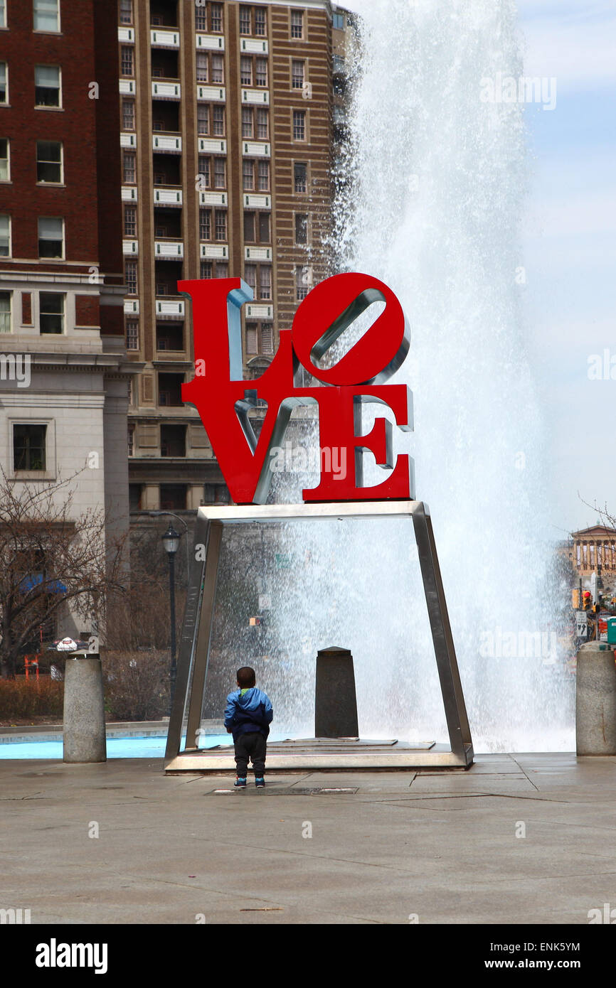 L'amore scultura, Philadelphia, Pennsylvania Foto Stock