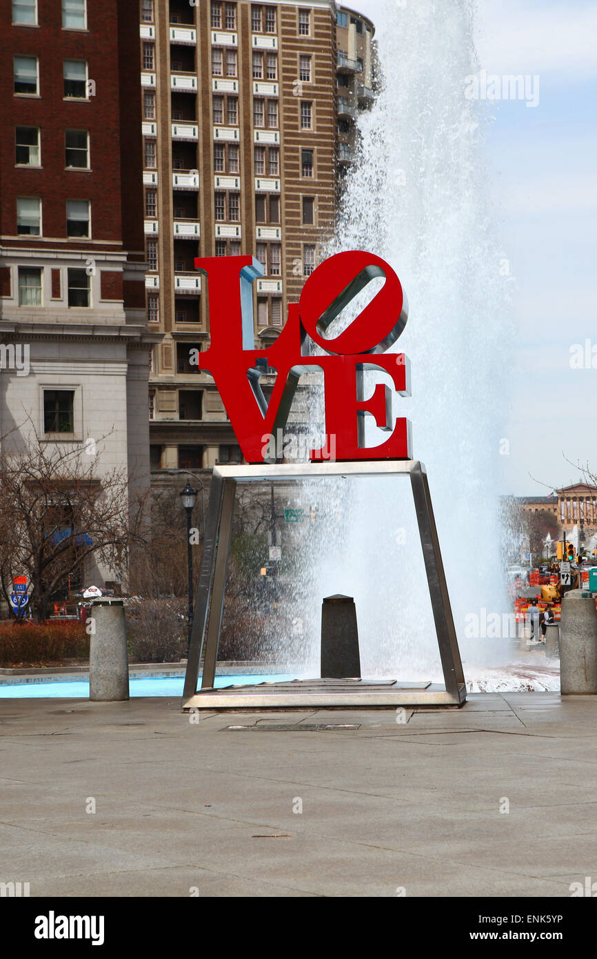 L'amore scultura, Philadelphia, Pennsylvania Foto Stock