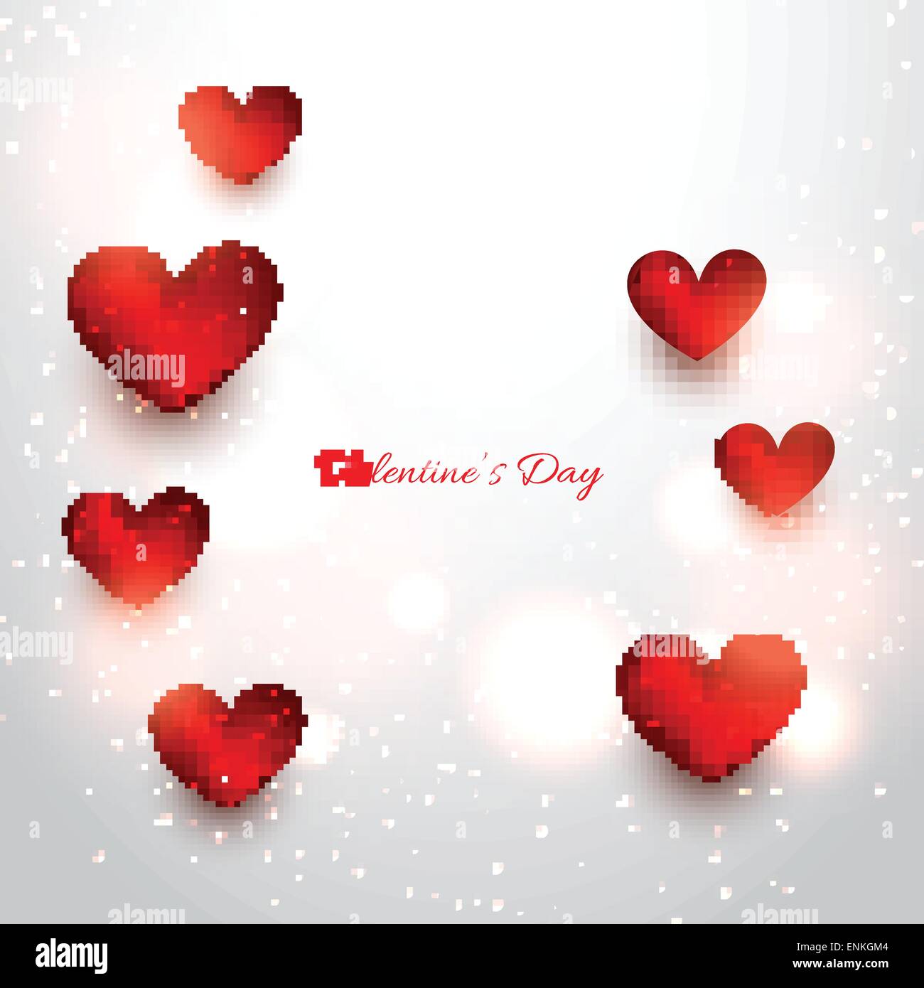 Illustrazione vettoriale di valentine cuori rossi in un attraente sfondo con effetto di alone Illustrazione Vettoriale