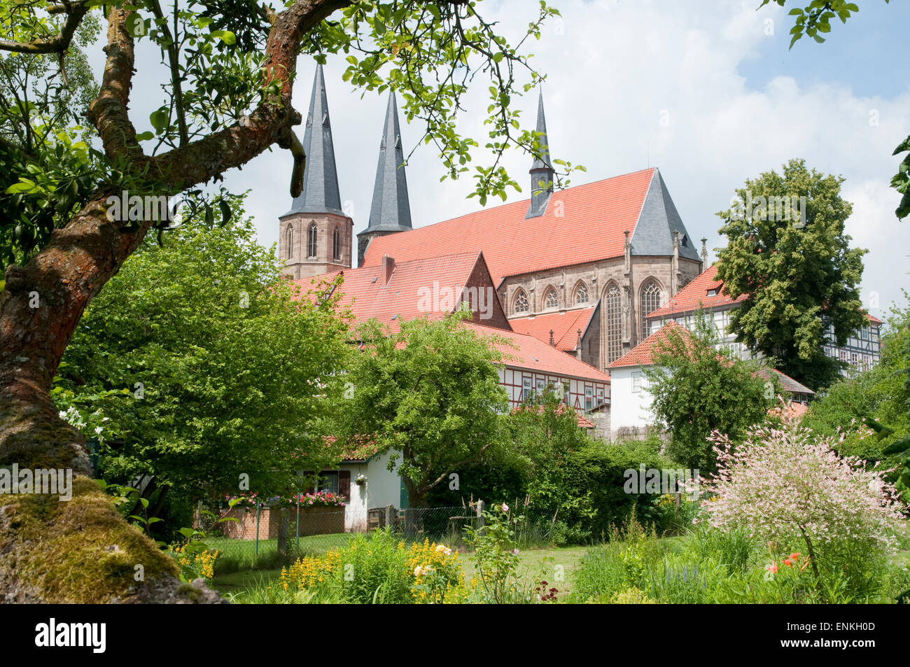 Vista su Duderstadt, Bassa Sassonia, Germania Foto Stock