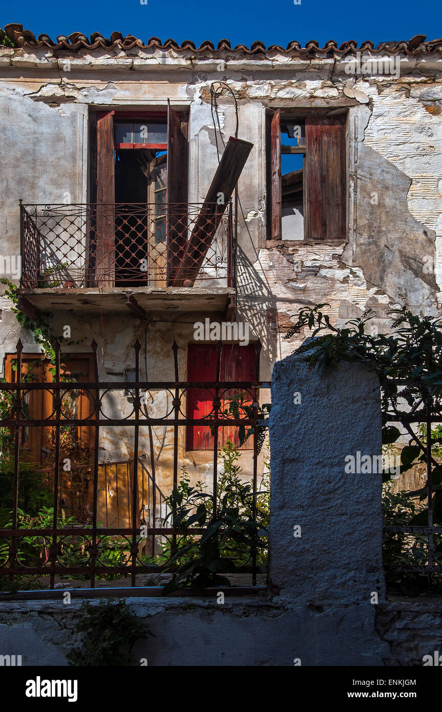 Casa abbandonati a Skiathos. Foto Stock