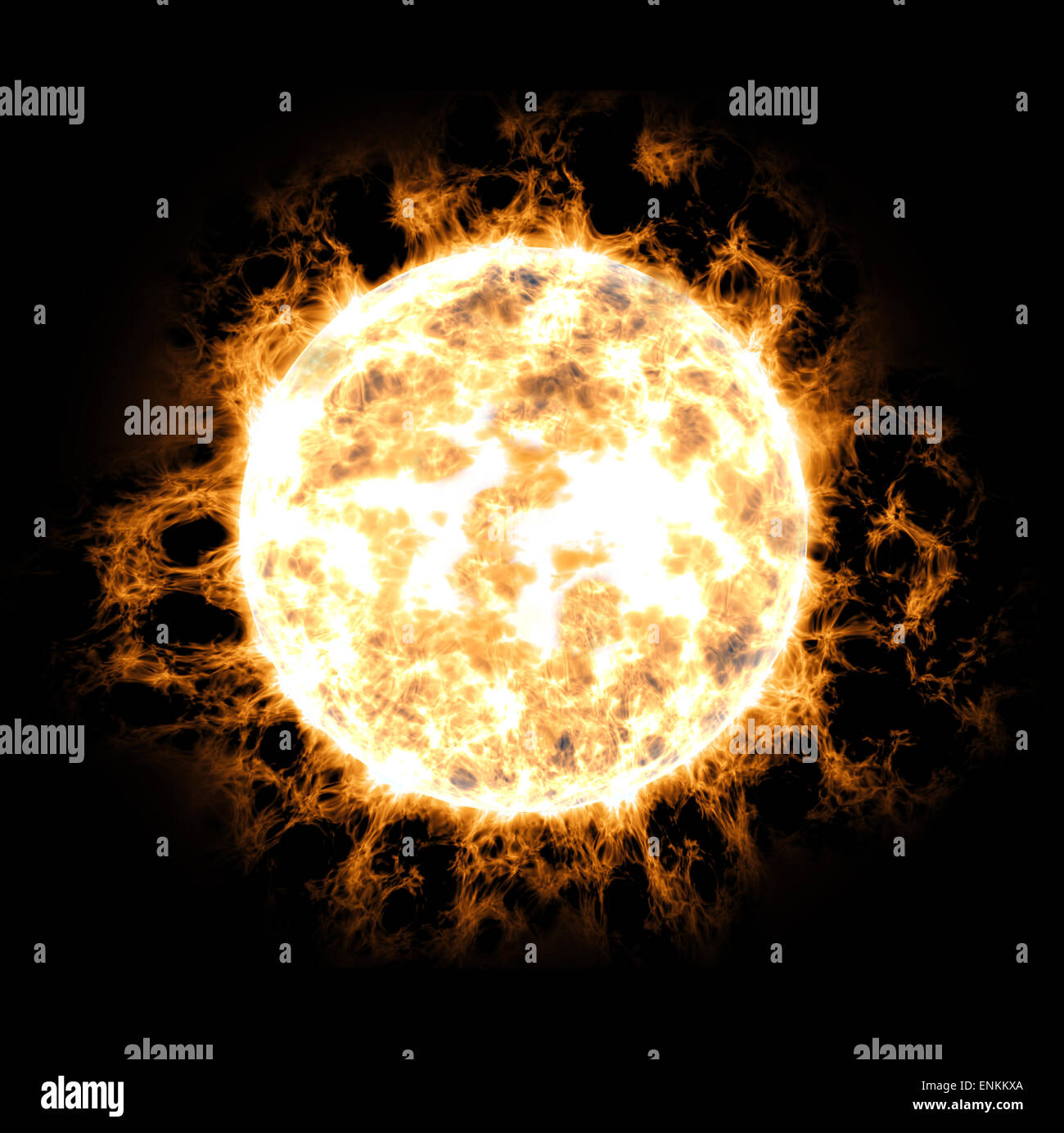 Sun fiamma nello spazio Foto Stock