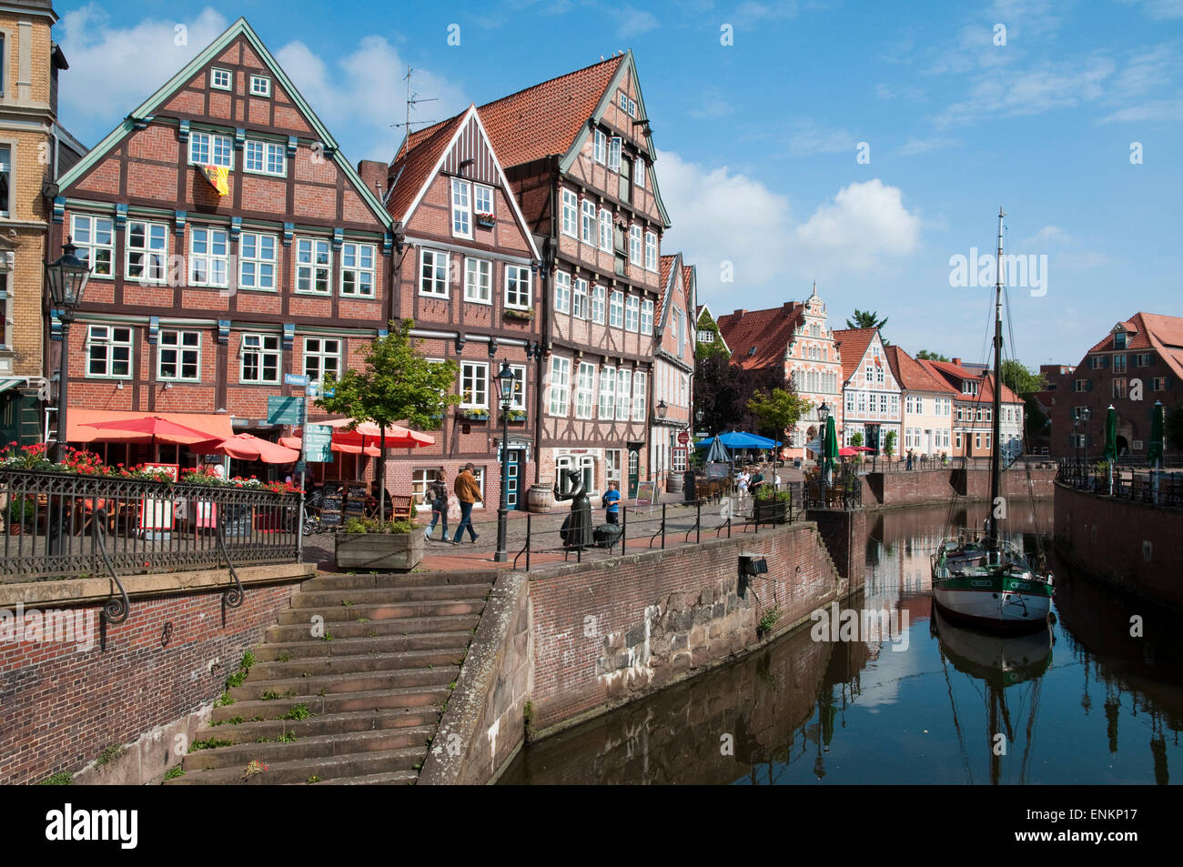 Hansehafen, Stade, Altes Land, Niedersachsen, Deutschland | Hanse porta, Stade, Altes Land Bassa Sassonia, Germania Foto Stock