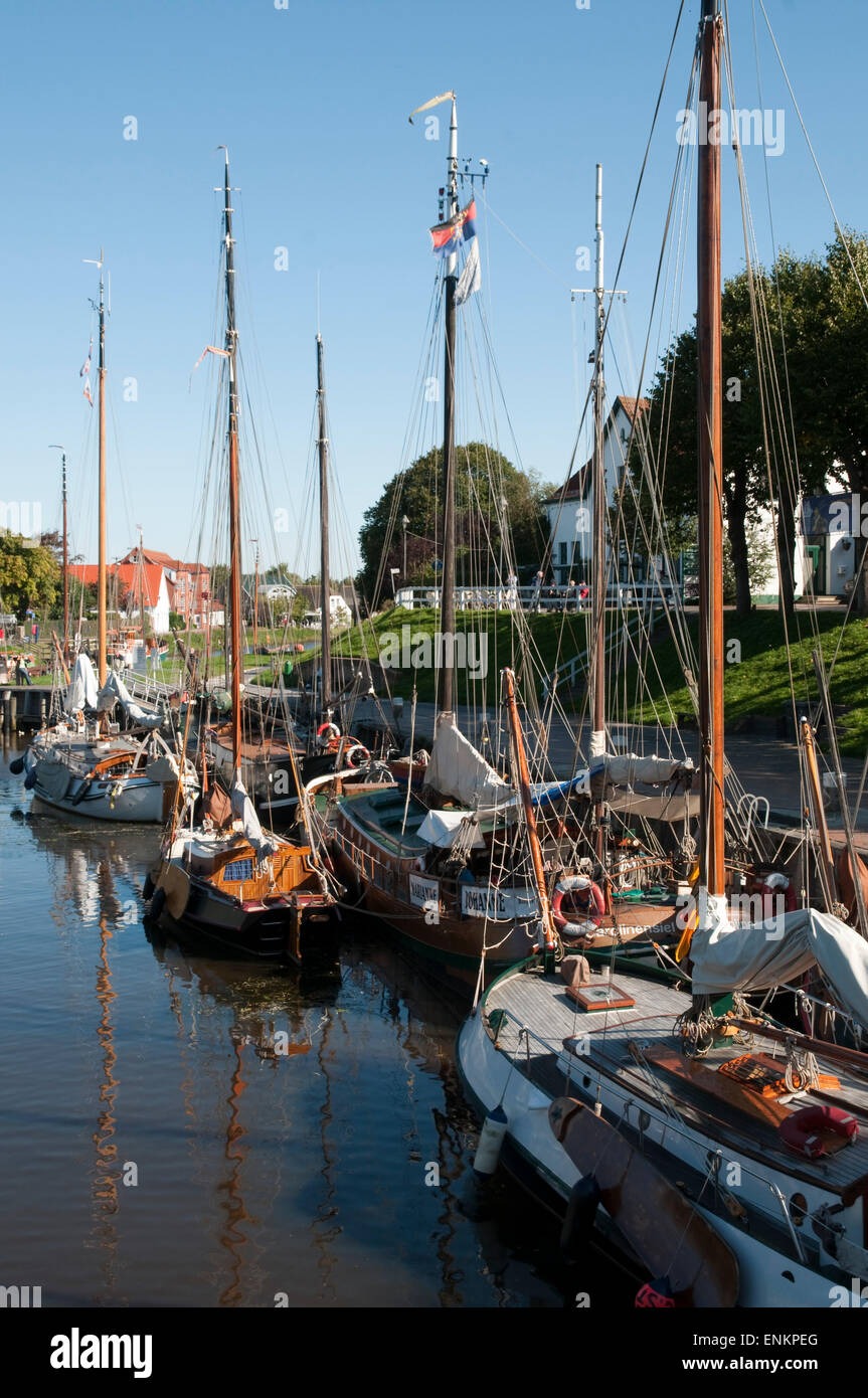 Museumshafen, Hafen, Carolinensiel, Ostfriesland, Niedersachsen, Deutschland | Museo porto, Carolinensielh, Ostfriesland, Lo Foto Stock
