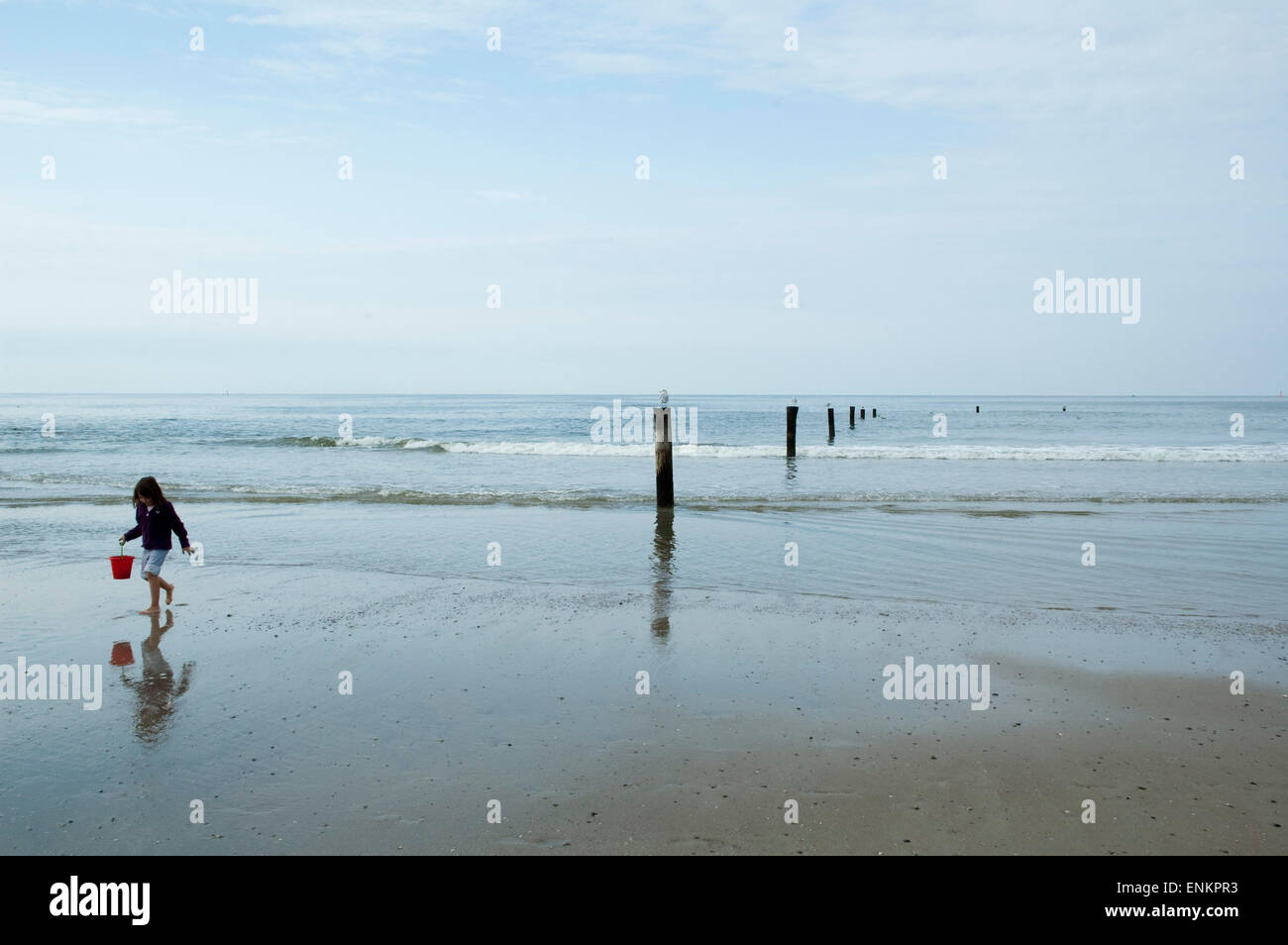 Spiaggia, Norderney, isola del Mare del Nord, Ostfriesland, Bassa Sassonia, Germania Foto Stock