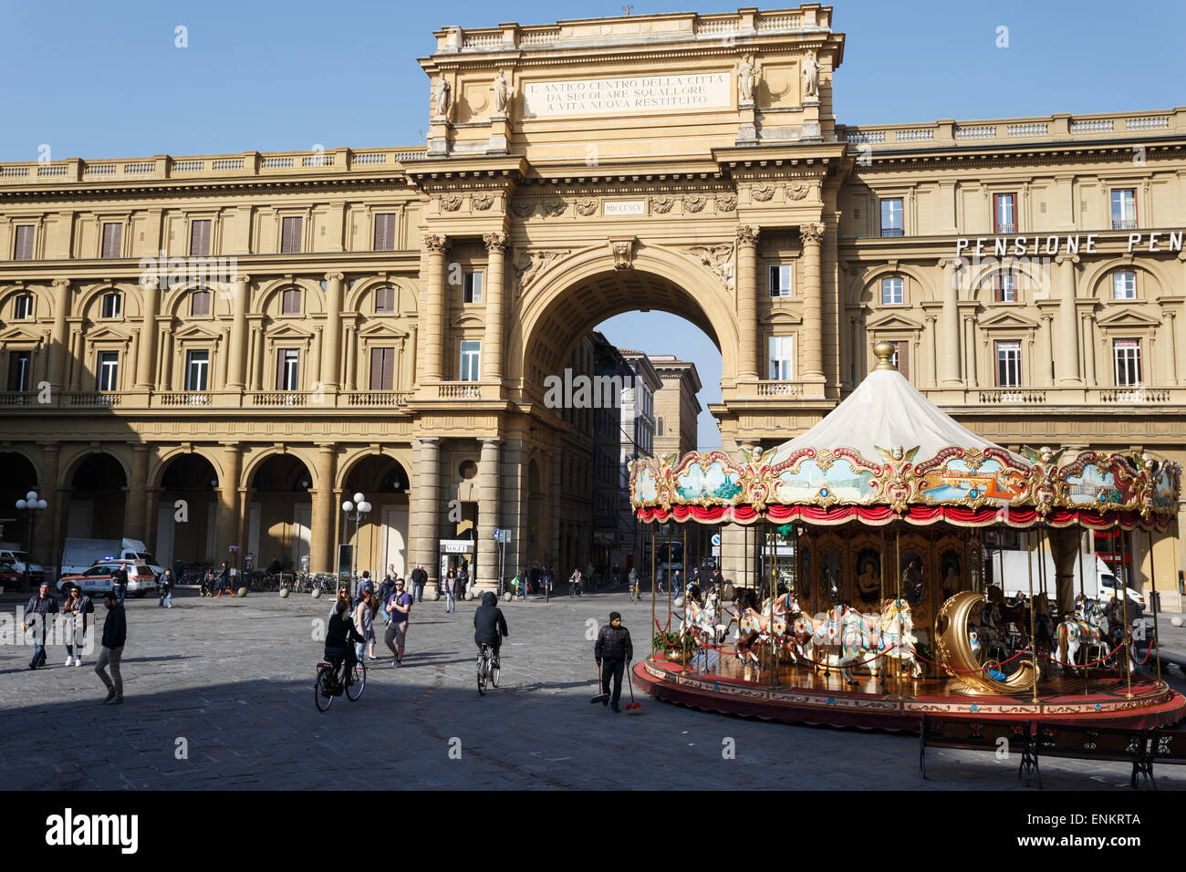 Piazza della Repubblica, piazza Firenze, Toscana, Italia. Foto Stock