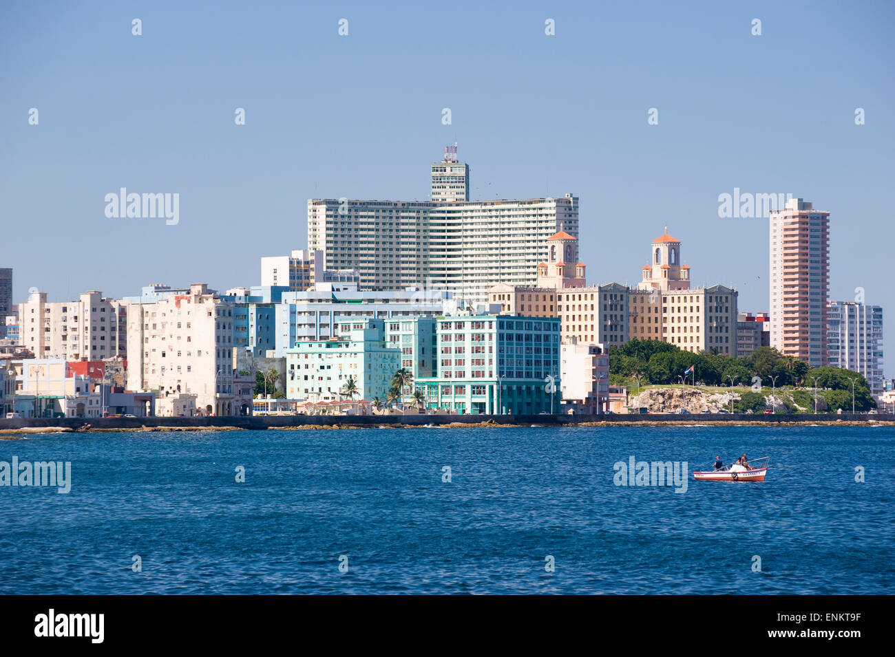 Vista del moderno business area di Havana, Cuba Foto Stock
