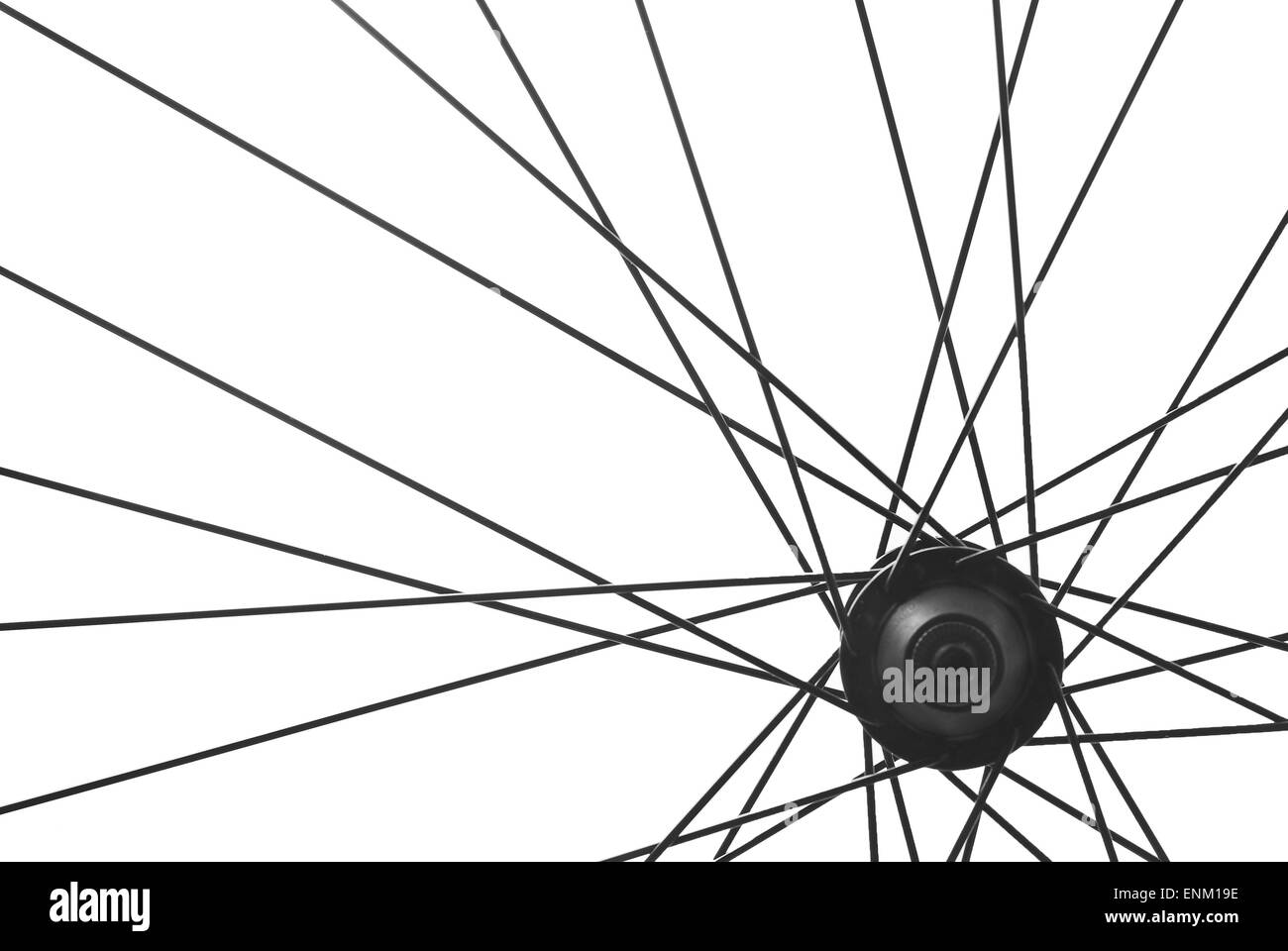 La ruota di bicicletta ha parlato dettaglio isolato Foto Stock