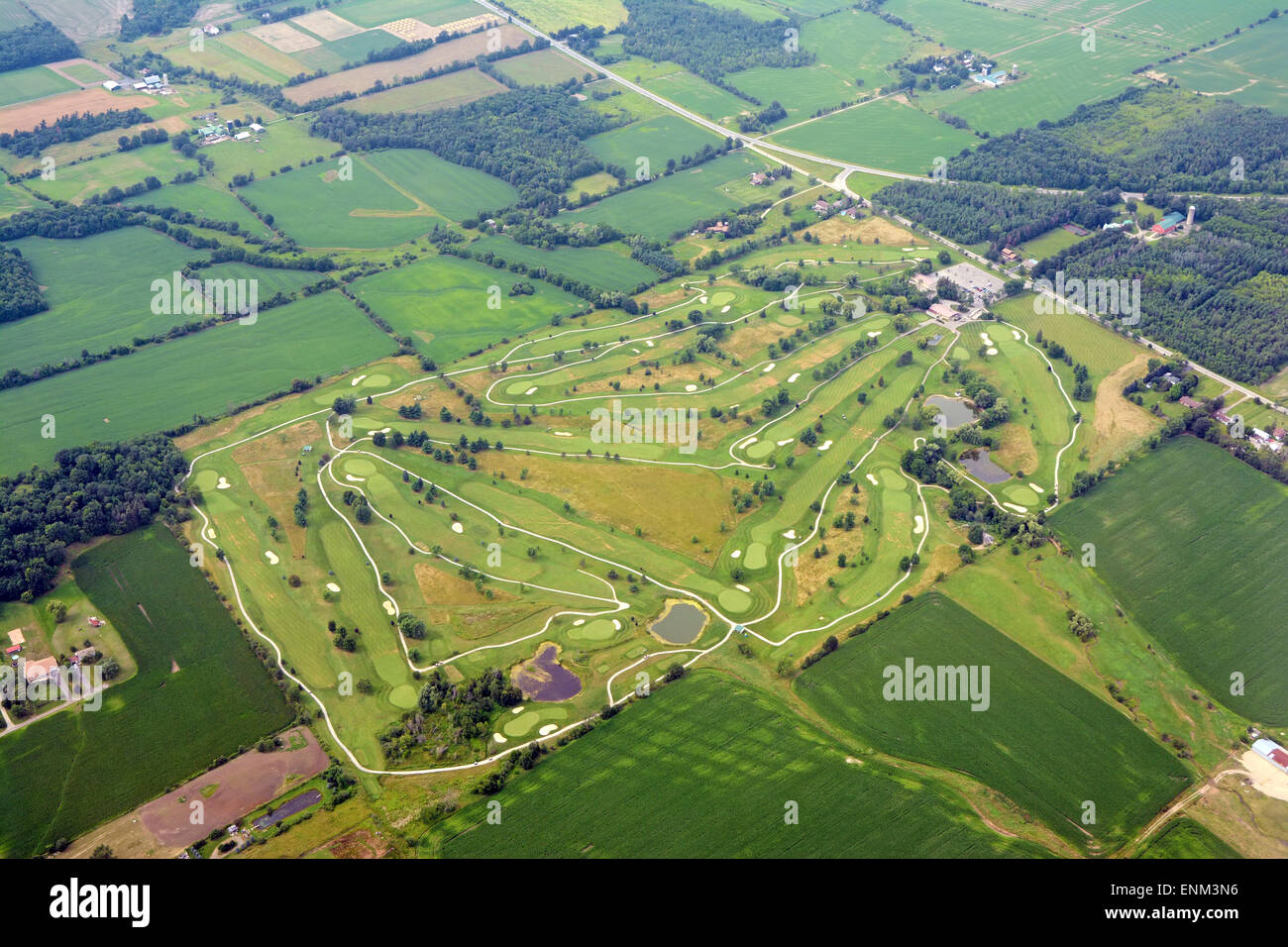 Campo da golf vista aerea Foto Stock