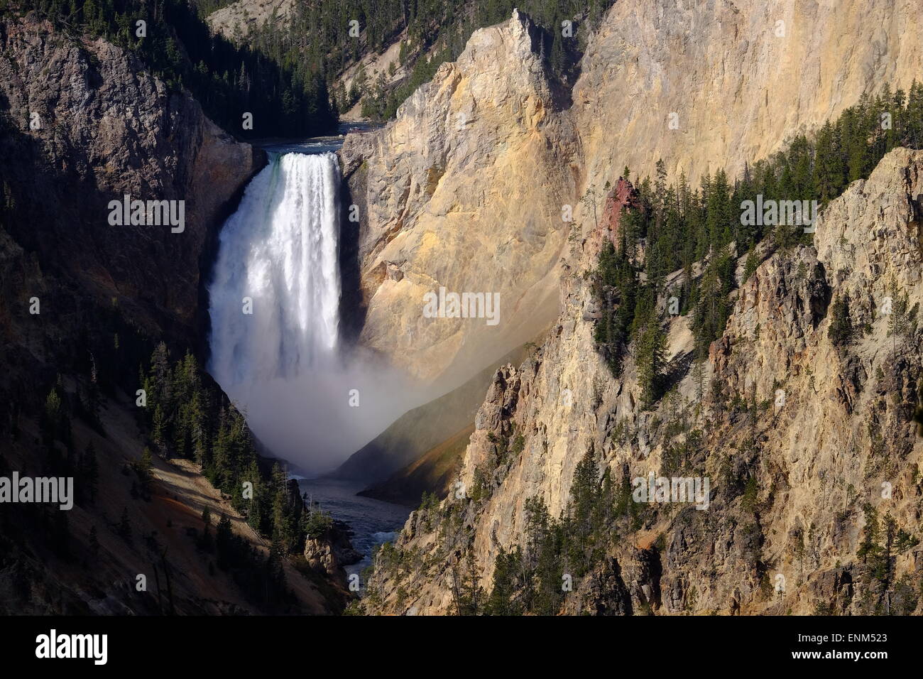 Abbassare Yellowstone vista cascate, il Parco Nazionale di Yellowstone, Wyoming USA Foto Stock