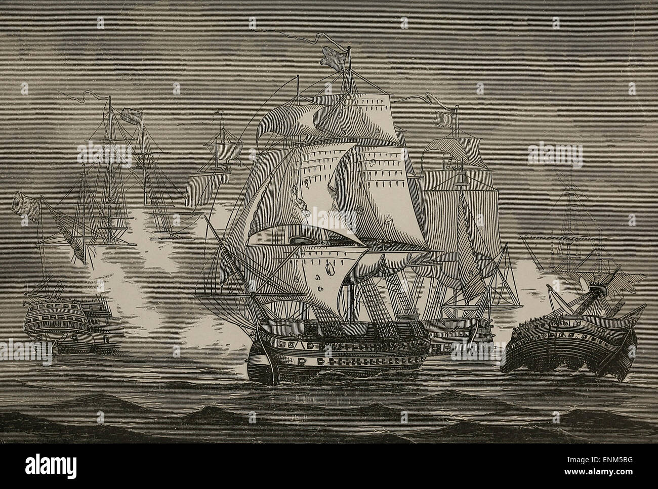 Battaglia di Copenhagen, 1801 Foto Stock