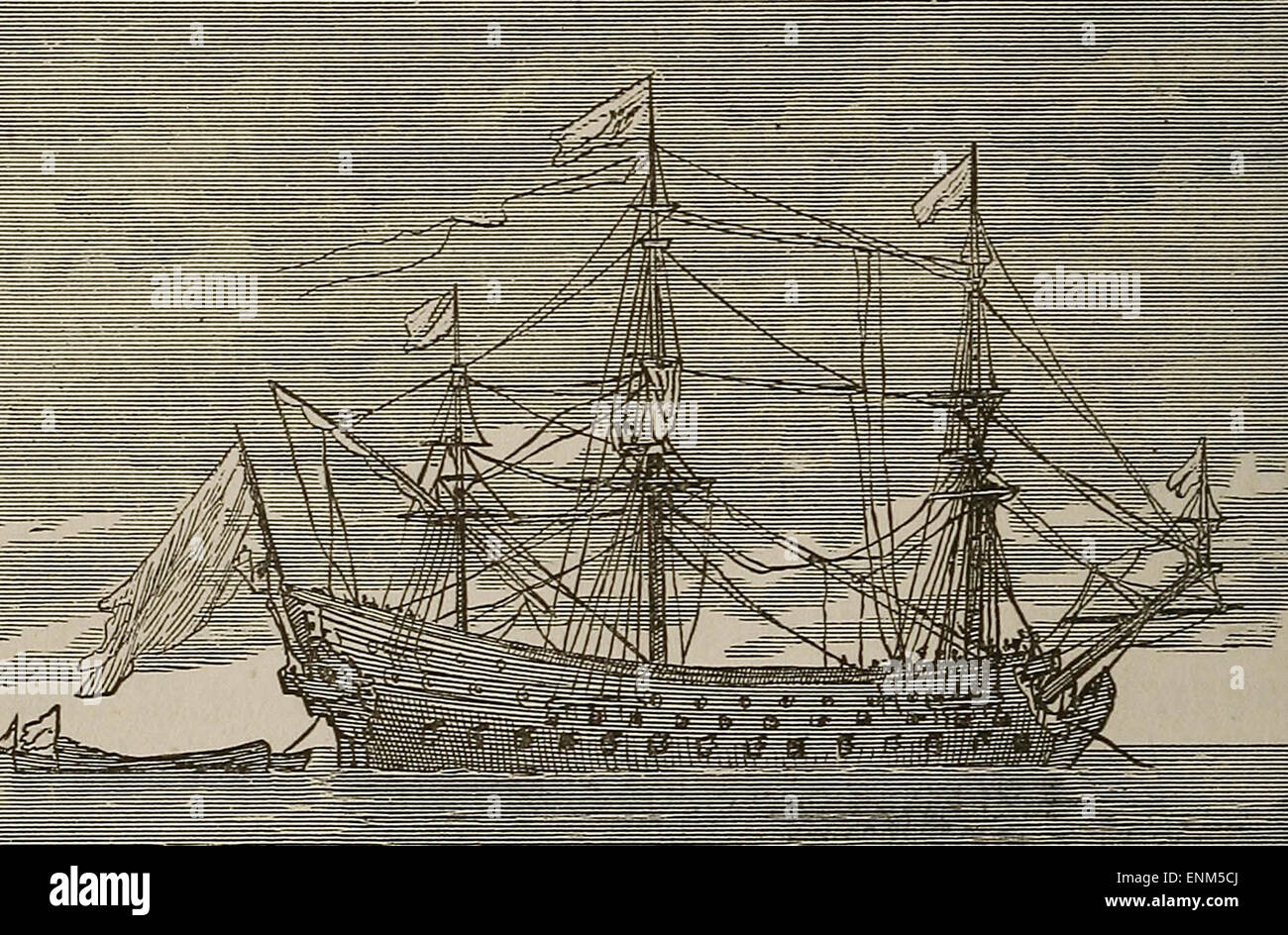 Le Soleil Royale - un famoso francese 120-Gun nave, del XVII secolo, costruito da Colbert Foto Stock