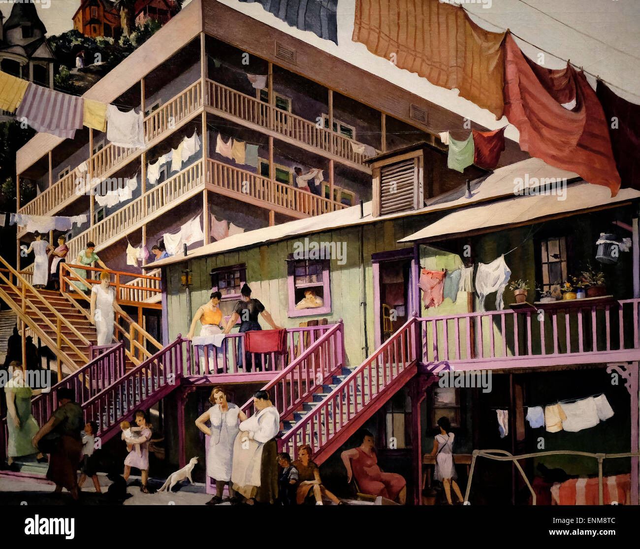 Tenement appartamenti, opere pubbliche del Progetto Arte, California 1933-34, Millard fogli Foto Stock