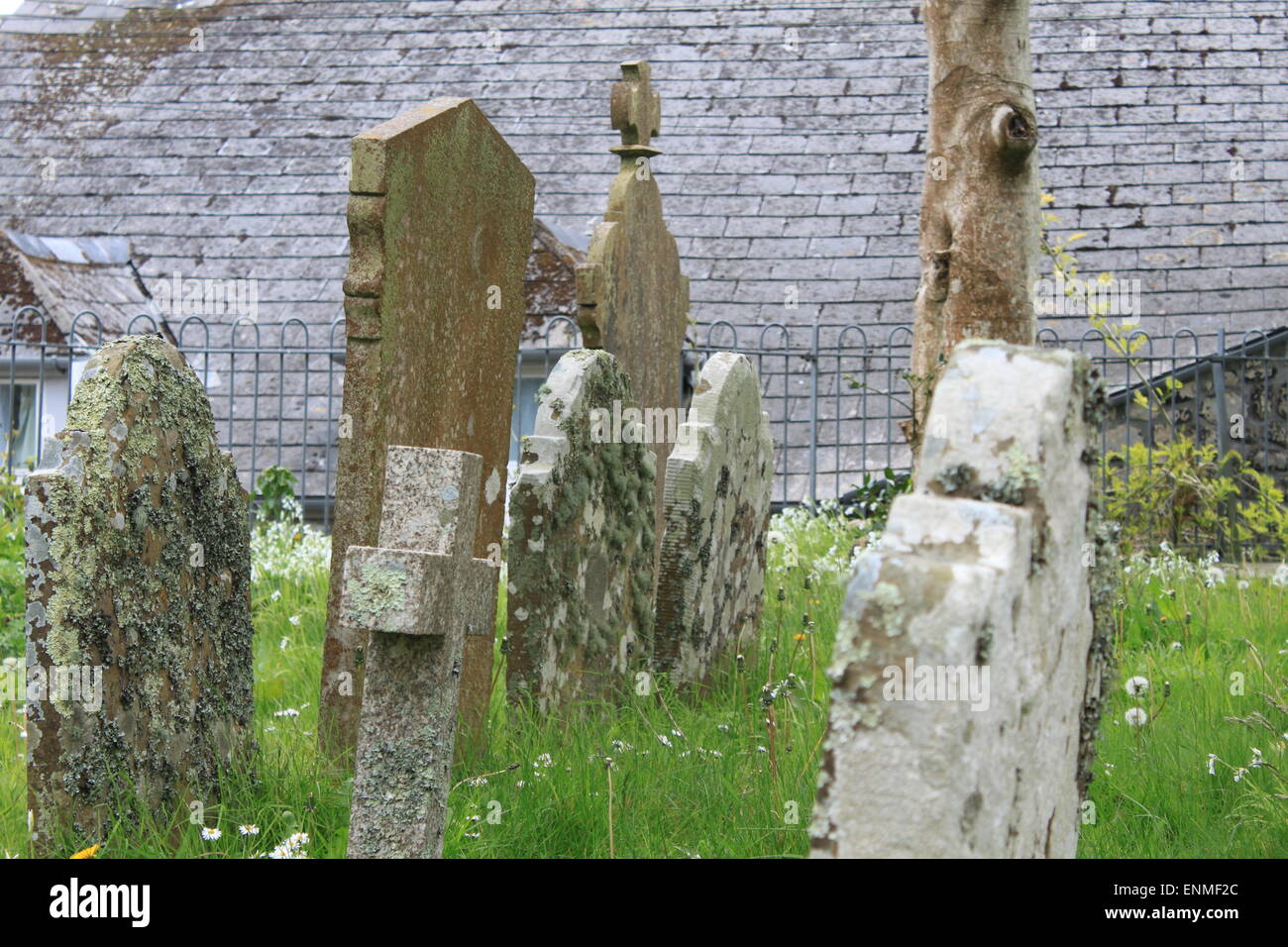 cimitero di madron con tombe, lapidi e memoriali Foto Stock