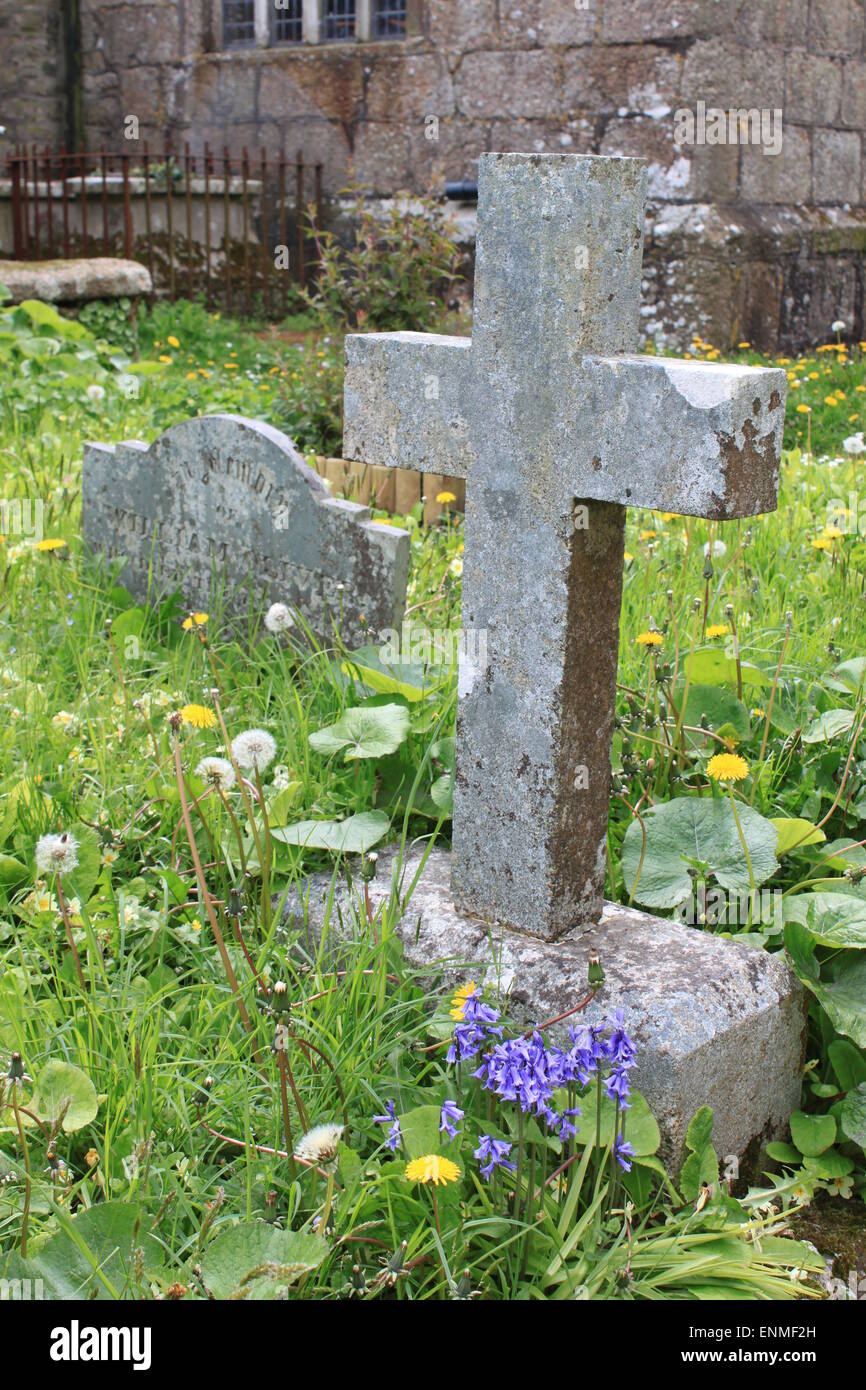 cimitero di madron con tombe, lapidi e memoriali Foto Stock