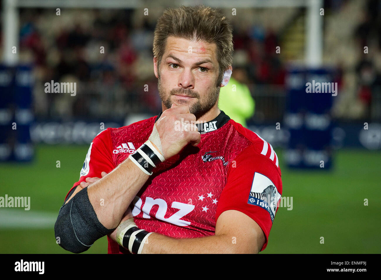 Christchurch, Nuova Zelanda. 8 Maggio, 2015. Richie McCaw dei Crociati dopo la Investec Super partita di rugby tra i crociati e i Rossi presso AMI Stadium il 8 maggio 2015 a Christchurch, Nuova Zelanda. Credito: dpa picture alliance/Alamy Live News Foto Stock