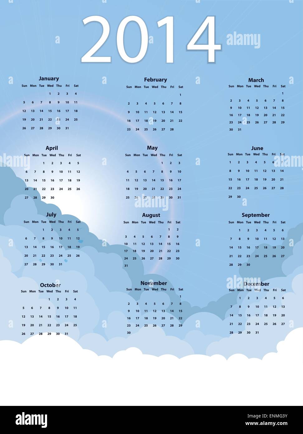 Calendario di cielo Illustrazione Vettoriale