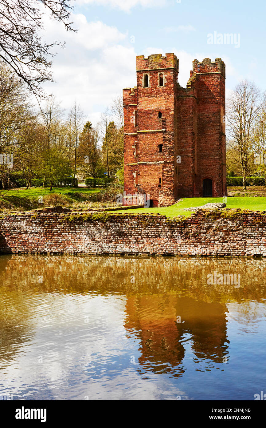 Vista di Kirby Muxloe Castello, Leicestershire. Foto Stock