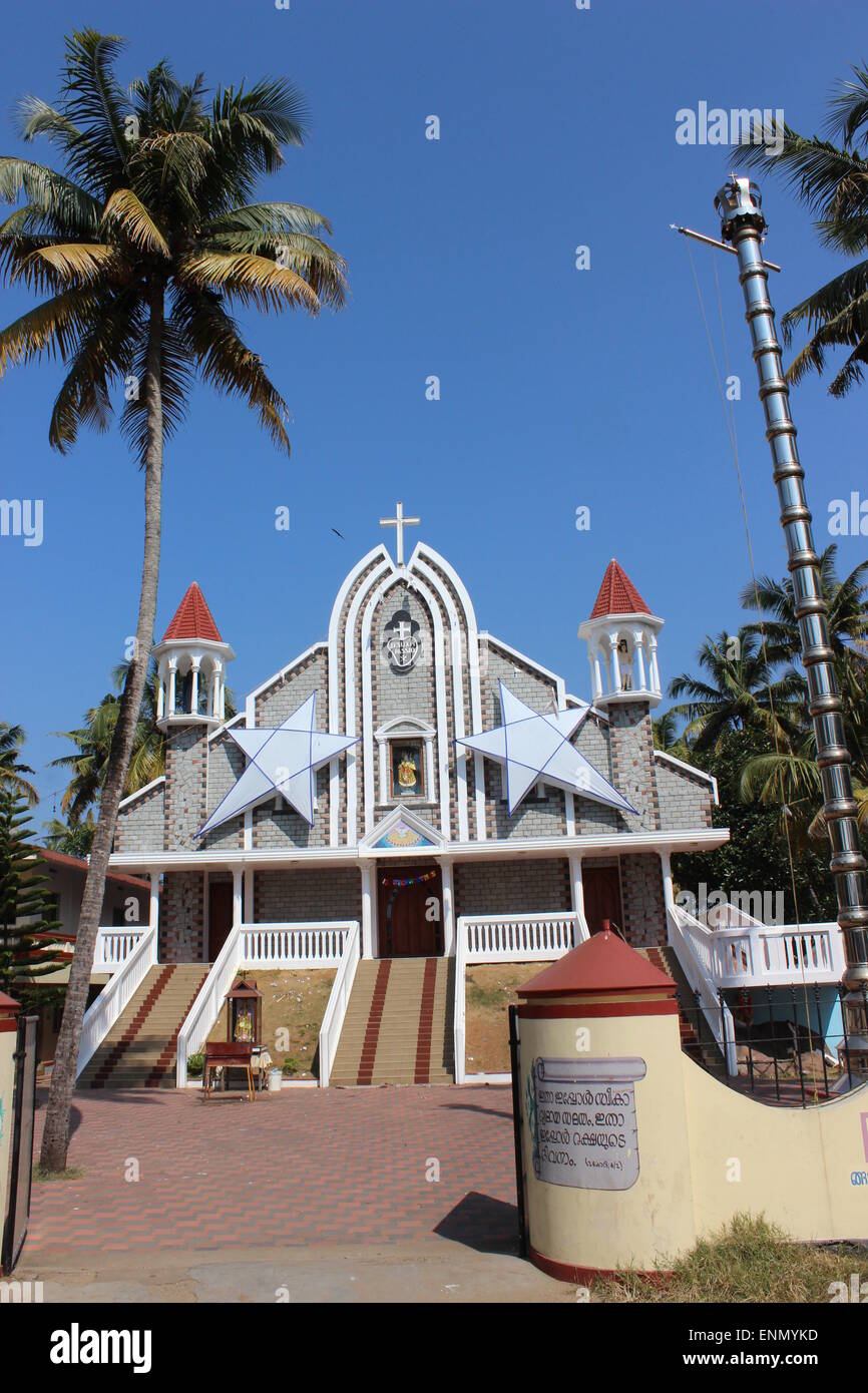 Una chiesa cattolica romana sull isola di Vypeen Foto Stock