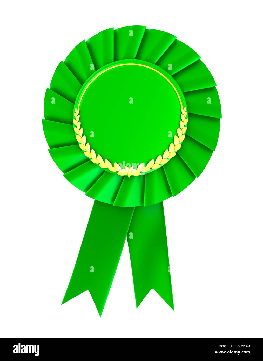 Blank green award badge. Foto Stock