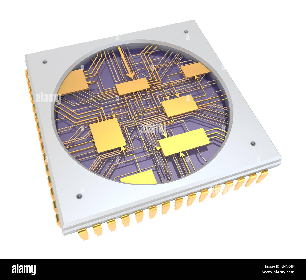 Enn Computer CPU Computer chip, vista dall'interno. isolato Foto stock - Alamy
