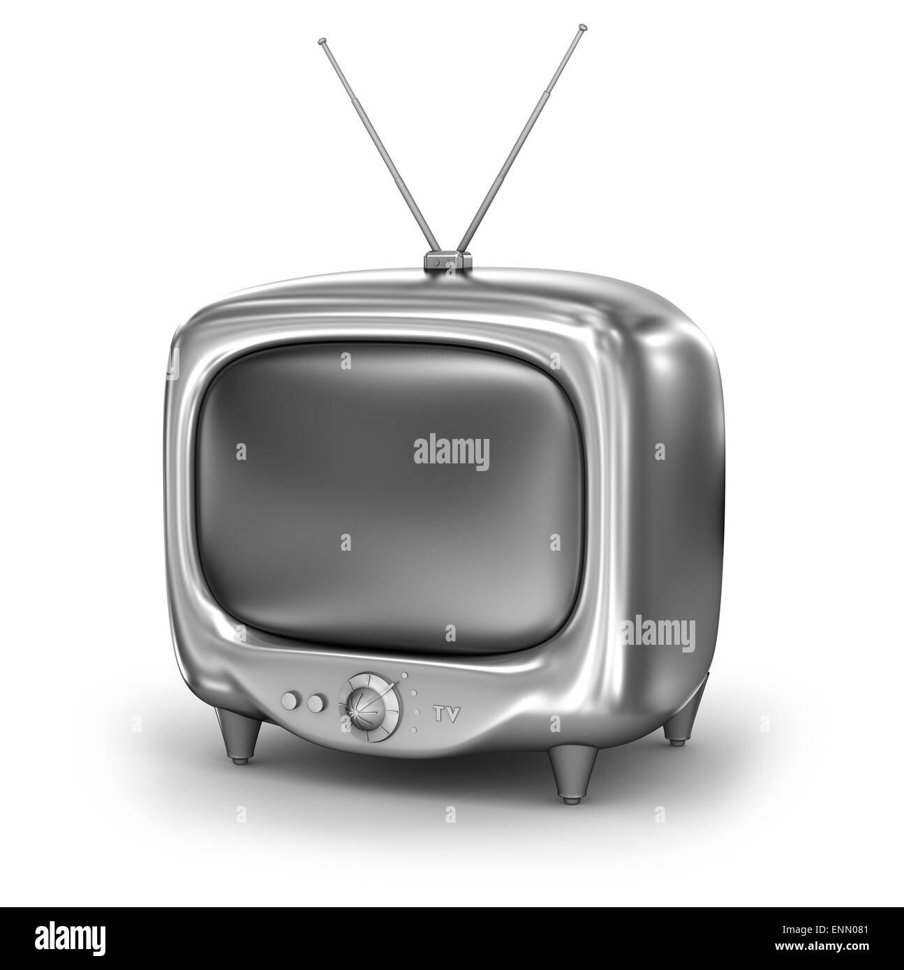 Retrò set TV. Isolato su sfondo bianco. Il mio proprio design Foto Stock