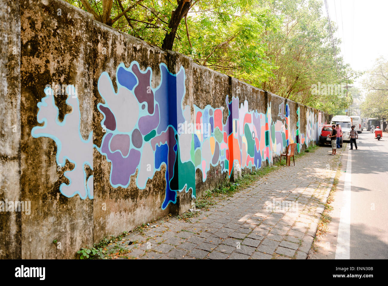 La street art di Fort Kochi. Foto Stock