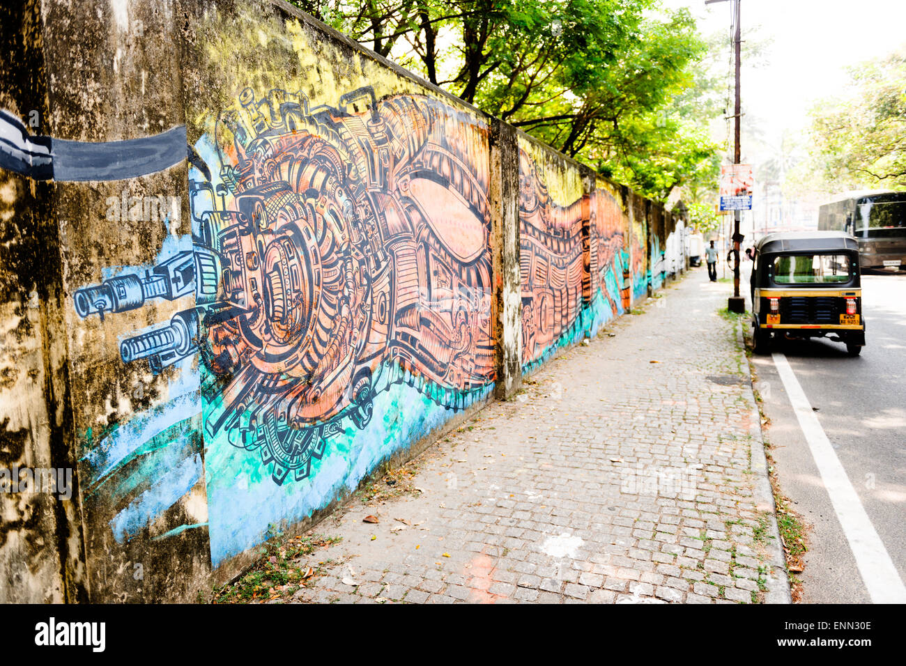 La street art di Fort Kochi. Foto Stock