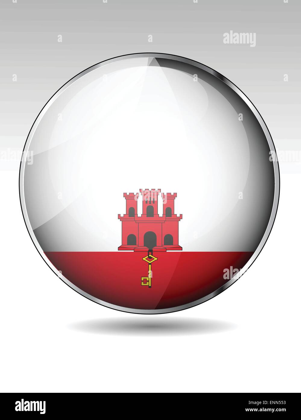 Bandiera di Gibilterra button Illustrazione Vettoriale