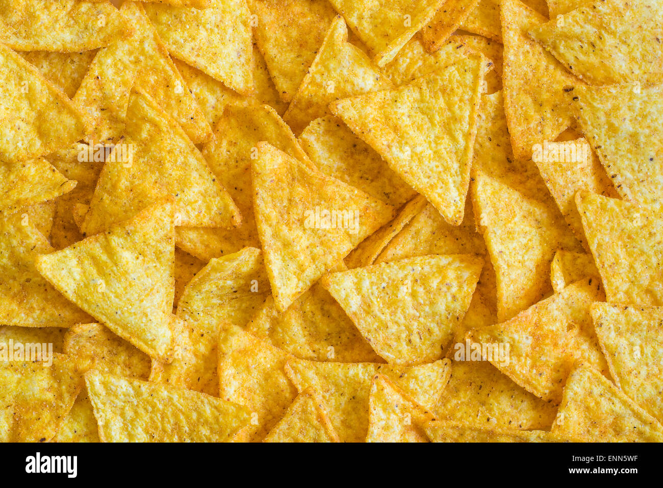 Sfondo di Corn tortilla chips o Nachos Foto Stock