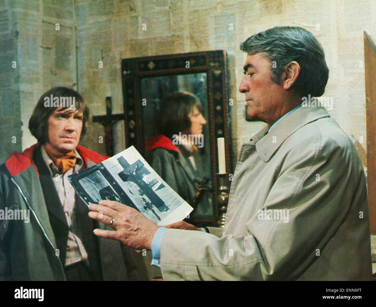 Il presagio, Großbritannien/USA 1976, aka: Das Omen, Regie: Richard Donner, Darsteller: Gregory Peck, David Warner Foto Stock