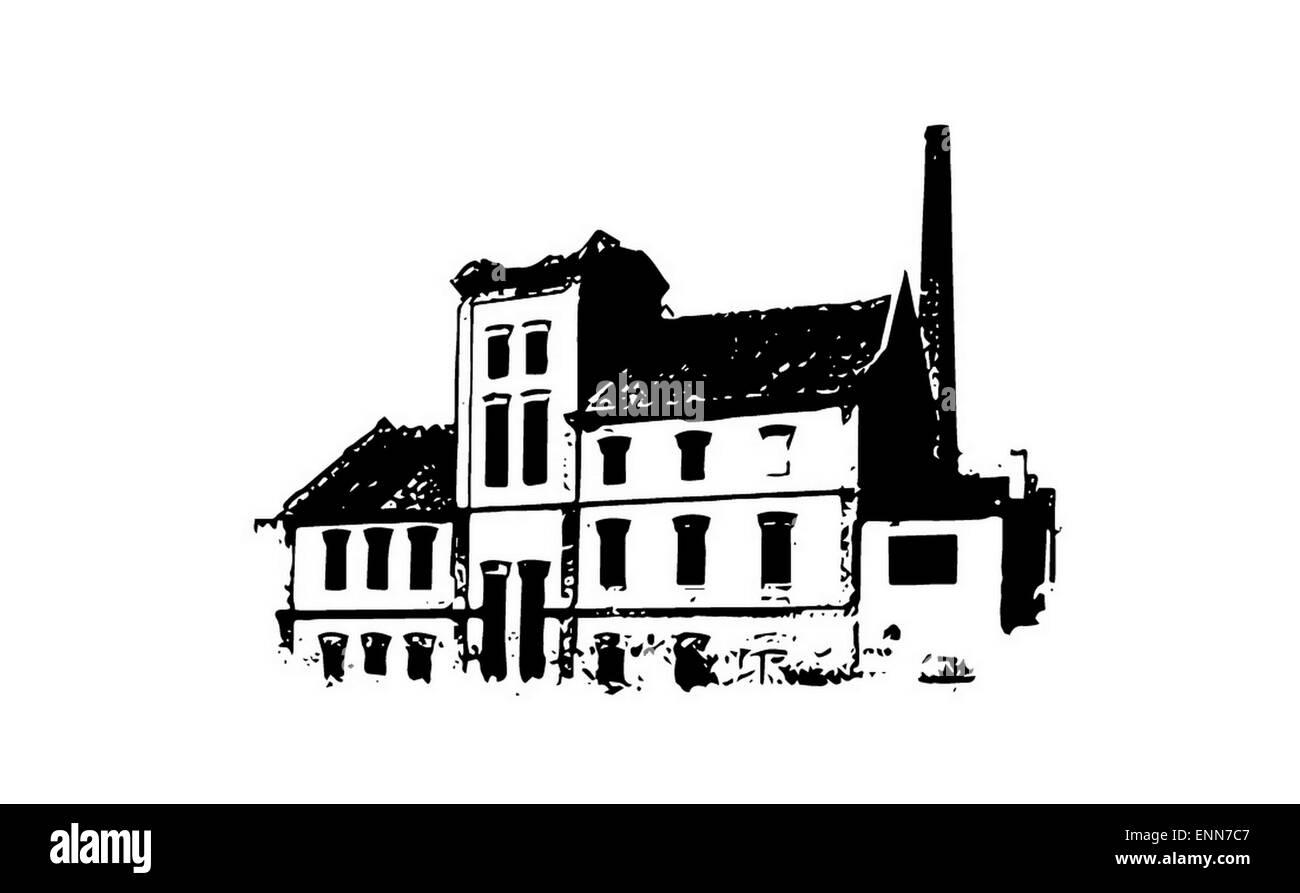 La vecchia fabbrica di prodotti chimici che si comprime e si disintegra. Foto Stock