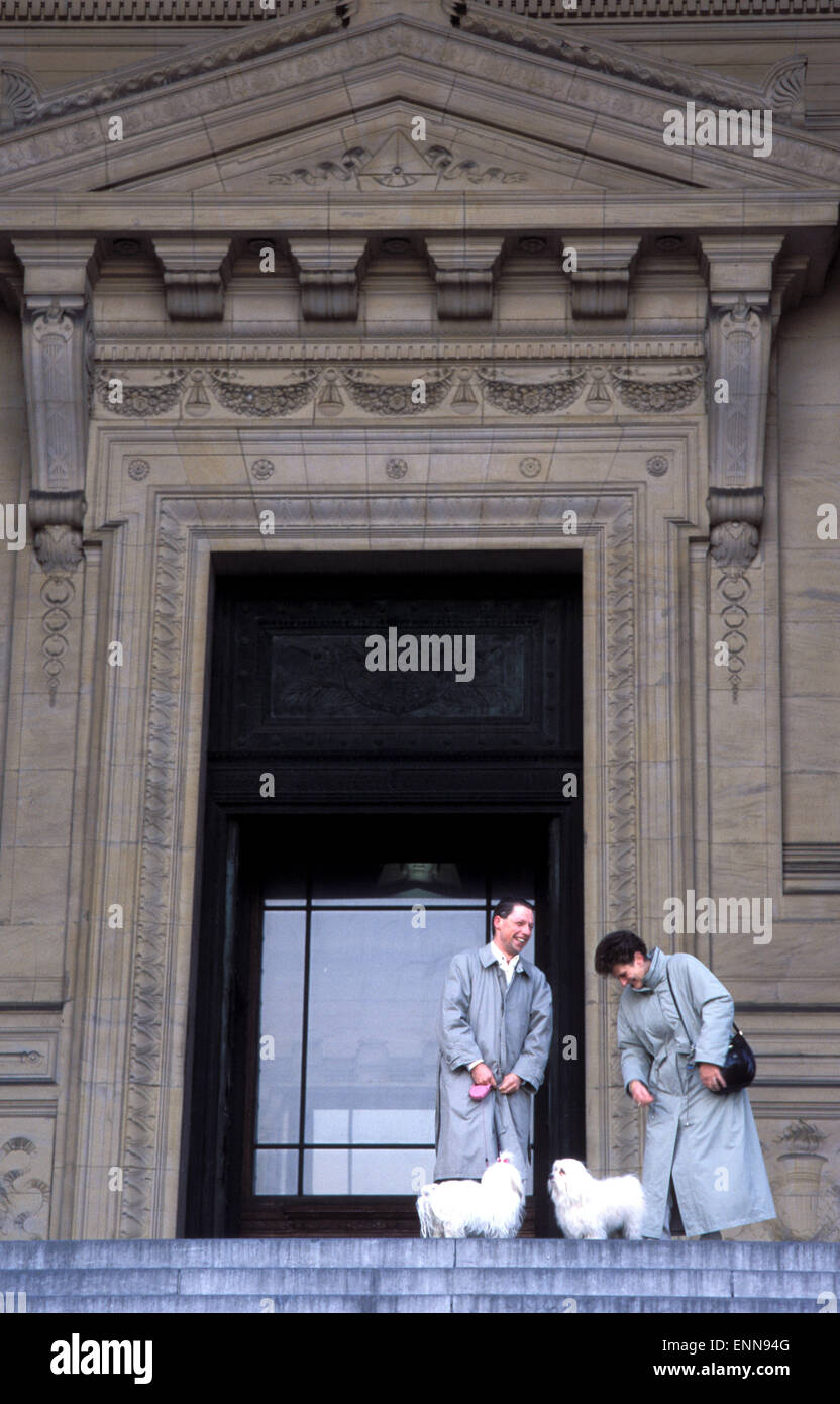 BEL, il Belgio, Bruxelles, ingresso della corte casa al luogo Poelaert, Palais des giustizia. BEL, Belgien, Bruessel, Eingang Foto Stock