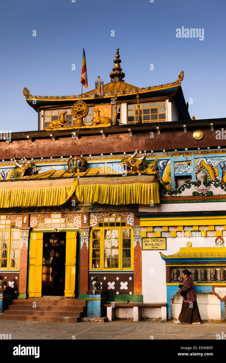 La facciata di Yiga Choling Gompa, Ghum, Darjeeling. Foto Stock