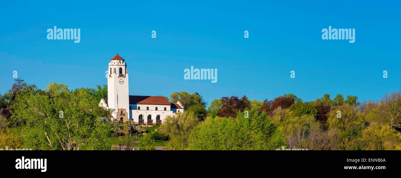 Deposito e alberi di Boise City Park Foto Stock