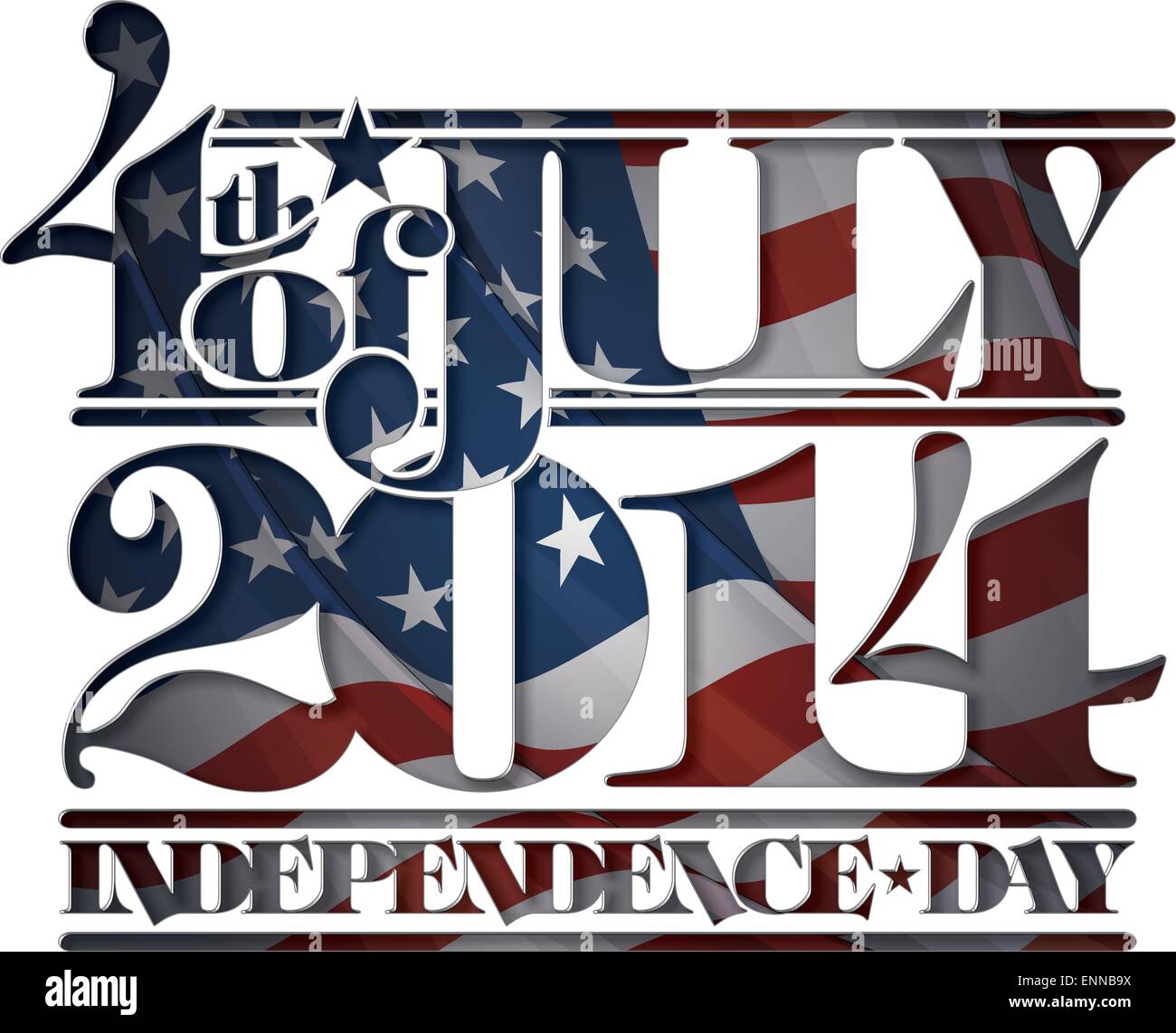 Via del luglio 2014 Giorno di Indipendenza di disinnesto Illustrazione Vettoriale