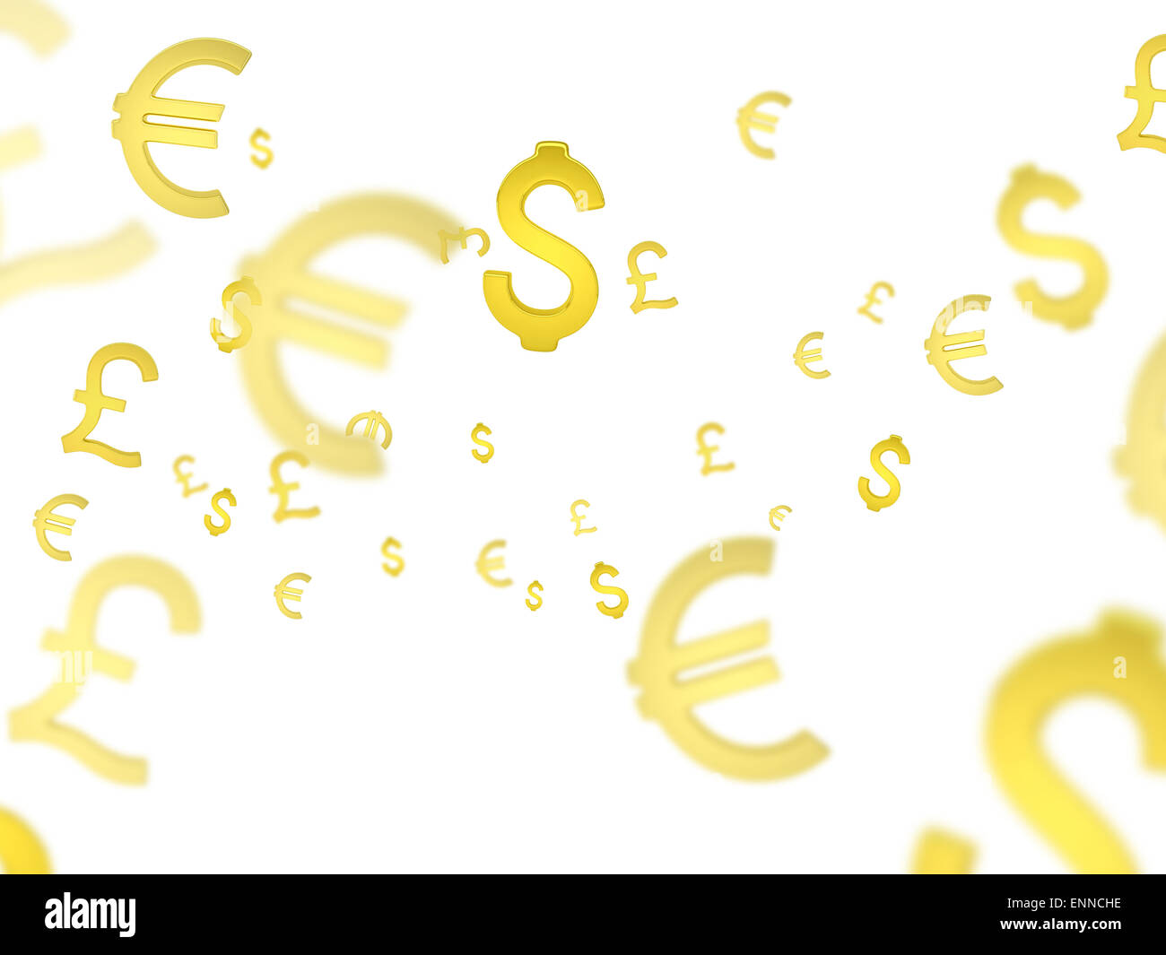 Simboli di valuta Foto Stock