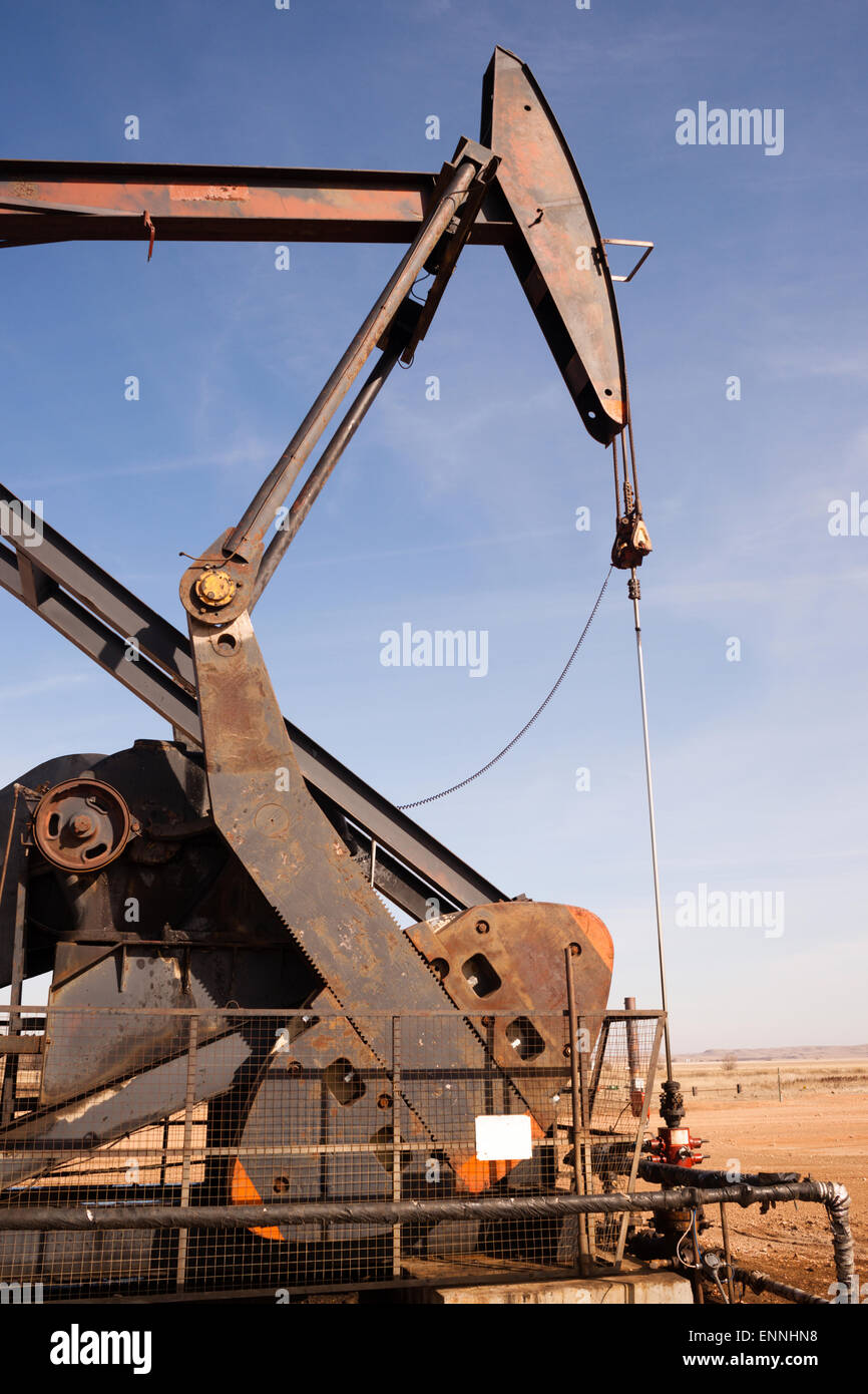 Un dispositivo utilizzato per l'esplorazione petrolifera in North Dakota Foto Stock