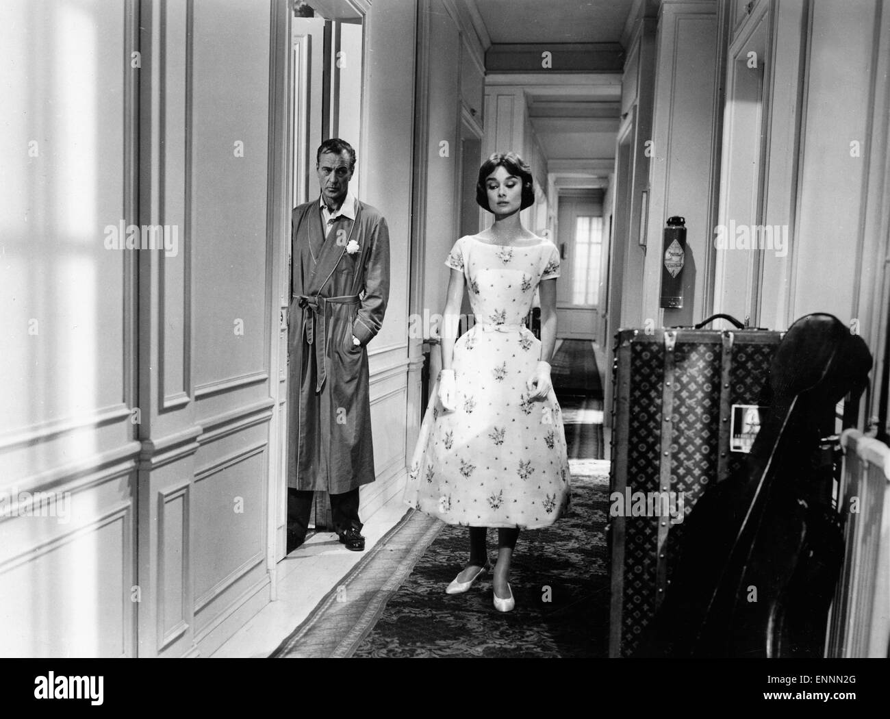 Amore nel pomeriggio, aka Ariane - Liebe am Nachmittag, USA, 1957, Regie: Billy Wilder, Darsteller: Audrey Hepburn, Darsteller Foto Stock