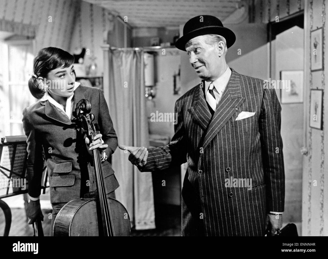 Amore nel pomeriggio, aka Ariane - Liebe am Nachmittag, USA, 1957, Regie: Billy Wilder, Darsteller: Audrey Hepburn, Maurice che Foto Stock