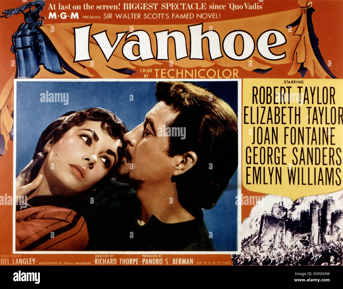 Ivanhoe, aka Ivanhoe - Der schwarze Ritter, USA, 1952, Regie: Richard Thorpe, Darsteller: Robert Taylor, Elizabeth Taylor Foto Stock