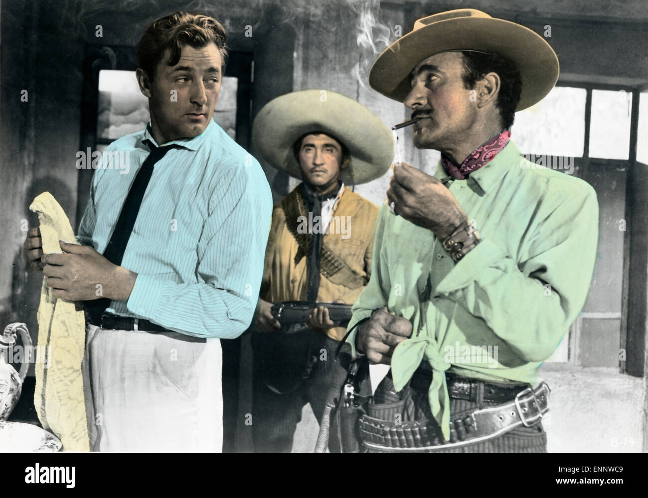 Bandido, USA/Mexiko 1956, Regie: Richard Fleischer, Darsteller: Robert Mitchum, Gilbert Roland, Rodolfo Acosta Foto Stock