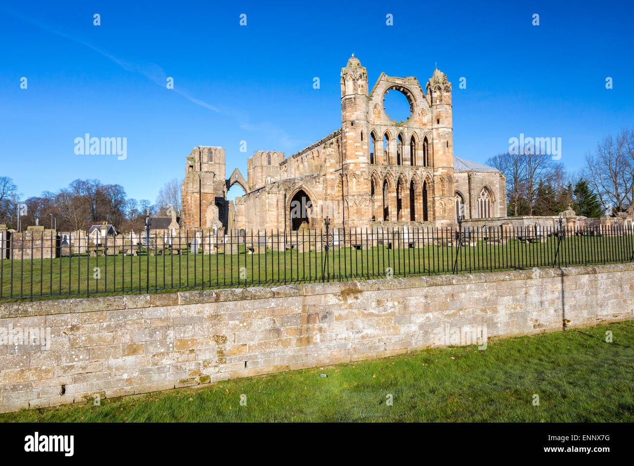 Rovine di Elgin Cathedral, murene, Scozia, Regno Unito, Europa. Foto Stock