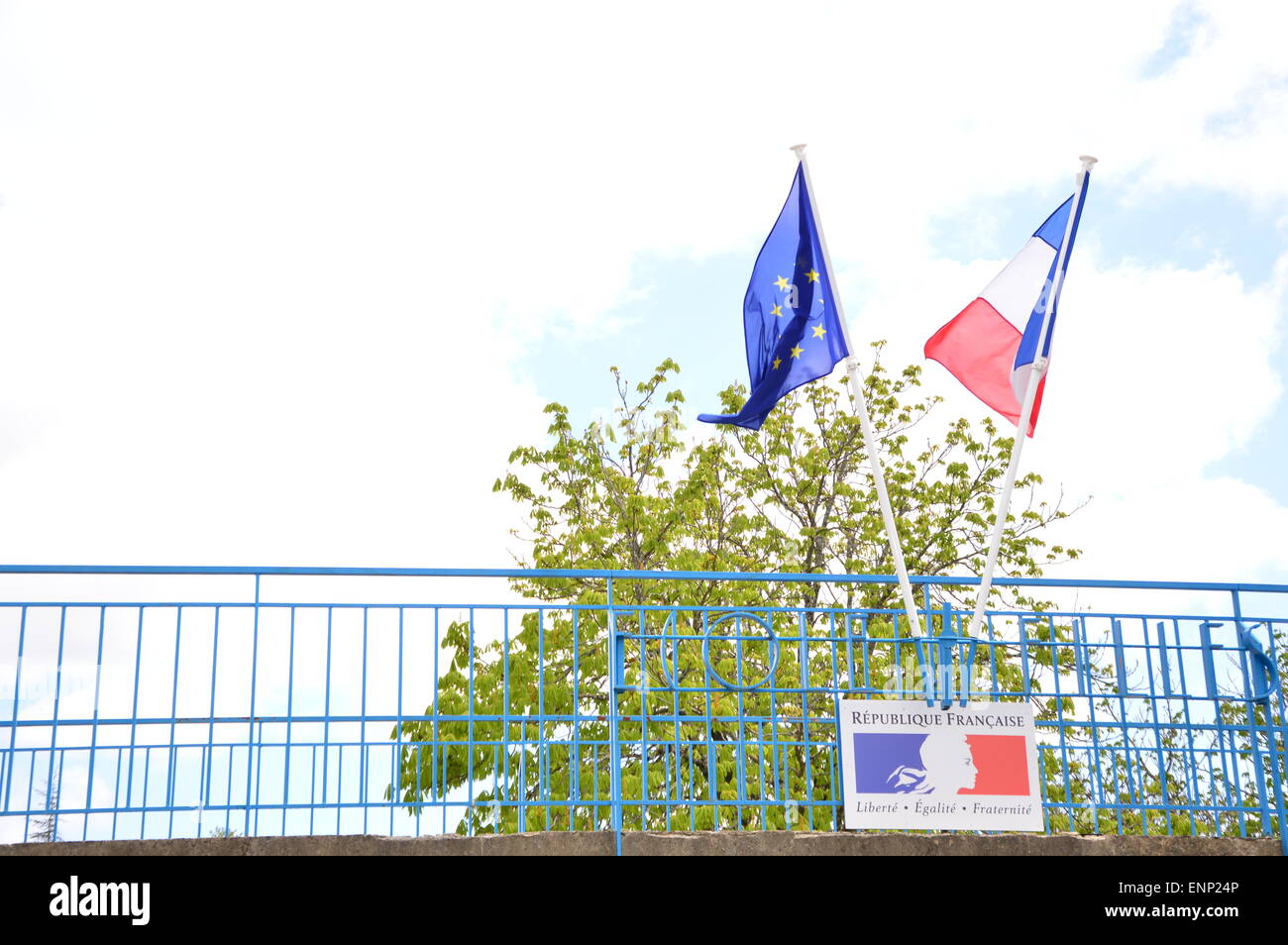 Bandiera della Francia e in Europa Foto Stock